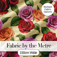 Bold Colorful Rose Flowers Seamless Pattern Soft Beige Background Digital Print Fabric by the Metre UK Sewing Quilting Textile
