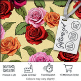 Bold Colorful Rose Flowers Seamless Pattern Soft Beige Background Digital Print Fabric by the Metre UK Sewing Quilting Textile