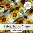 Bright Yellow Sunflower Floral Seamless Pattern Neutral Beige Background Digital Print Fabric by the Metre UK Sewing Quilting Textile
