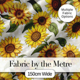 Bright Yellow Sunflower Floral Seamless Pattern Neutral Beige Background Digital Print Fabric by the Metre UK Sewing Quilting Textile