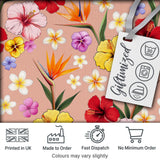 Tropical Hibiscus Bird of Paradise Floral Seamless Pattern Warm Beige  Digital Print Fabric by the Metre UK Sewing Quilting Textile
