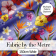 Tropical Hibiscus Bird of Paradise Floral Seamless Pattern Lavender Purple  Digital Print Fabric by the Metre UK Sewing Quilting Textile