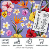 Tropical Hibiscus Bird of Paradise Floral Seamless Pattern Lavender Purple  Digital Print Fabric by the Metre UK Sewing Quilting Textile
