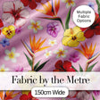 Tropical Hibiscus Bird of Paradise Floral Seamless Pattern Light Pink  Digital Print Fabric by the Metre UK Sewing Quilting Textile