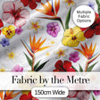 Tropical Hibiscus Bird of Paradise Floral Seamless Pattern Clean White  Digital Print Fabric by the Metre UK Sewing Quilting Textile