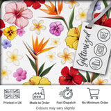 Tropical Hibiscus Bird of Paradise Floral Seamless Pattern Clean White  Digital Print Fabric by the Metre UK Sewing Quilting Textile