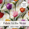 Elegant Tulip Floral Seamless Pattern Yellow Gingham Check Background Digital Print Fabric by the Metre UK Sewing Quilting Textile