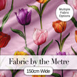 Elegant Tulip Floral Seamless Pattern Soft Pink Background Digital Print Fabric by the Metre UK Sewing Quilting Textile