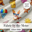 Cute Summer Chihuahua Dog Cartoon Seamless Pattern Neutral Background Digital Print Fabric by the Metre UK Sewing Quilting Textile