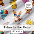 Summer Chihuahua Dog Sunglasses Kawaii Beach  Grey  Seamless Pattern Digital Print Fabric by the Metre UK Sewing Quilting Textile