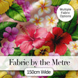 Tropical Hibiscus Flowers Plumeria Leaves Exotic Floral Beige  Seamless Pattern Digital Print Fabric by the Metre UK Sewing Quilting Textile