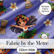 Cute Hawaiian Girl Hula Dance Coconut Shell Purple Background Seamless Pattern Digital Print Fabric by the Metre UK Sewing Quilting Textile