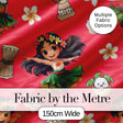 Cute Hawaiian Girl Hula Dance Coconut Shell Red Background Seamless Pattern Digital Print Fabric by the Metre UK Sewing Quilting Textile