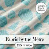 Minimal Seashell Pattern Blue Coastal Background Seamless Pattern Digital Print Fabric by the Metre UK Sewing Quilting Textile