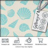 Minimal Seashell Pattern Blue Coastal Background Seamless Pattern Digital Print Fabric by the Metre UK Sewing Quilting Textile