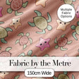 Cute Sea Turtle and Starfish Coral Background Seamless Pattern Digital Print Fabric by the Metre UK Sewing Quilting Textile