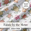 Cute Sea Turtle and Starfish Light Grey Ocean Seamless Pattern Digital Print Fabric by the Metre UK Sewing Quilting Textile
