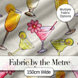 Colorful Cocktail Drinks Summer Party Seamless Pattern Digital Print Fabric by the Metre UK Sewing Quilting Textile