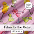 Colorful Cocktail Drinks Pink Background Summer Party Seamless Pattern Digital Print Fabric by the Metre UK Sewing Quilting Textile