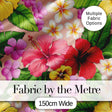 Tropical Hibiscus Flowers Beige Background Plumeria Leaves Seamless Pattern Digital Print Fabric by the Metre UK Sewing Quilting Textile