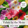 Tropical Hibiscus Flowers Soft Pink Background Plumeria Leaves Seamless Pattern Digital Print Fabric by the Metre UK Sewing Quilting Textile