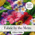 Tropical Hibiscus Flowers Purple Background Plumeria Leaves Seamless Pattern Digital Print Fabric by the Metre UK Sewing Quilting Textile