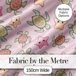 Cute Sea Turtles And Starfish Kawaii Pink Ocean Seamless Pattern Digital Print Fabric by the Metre UK Sewing Quilting Textile