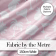 Tropical Beach  White On Soft Pink Summer Seamless Pattern Digital Print Fabric by the Metre UK Sewing Quilting Textile