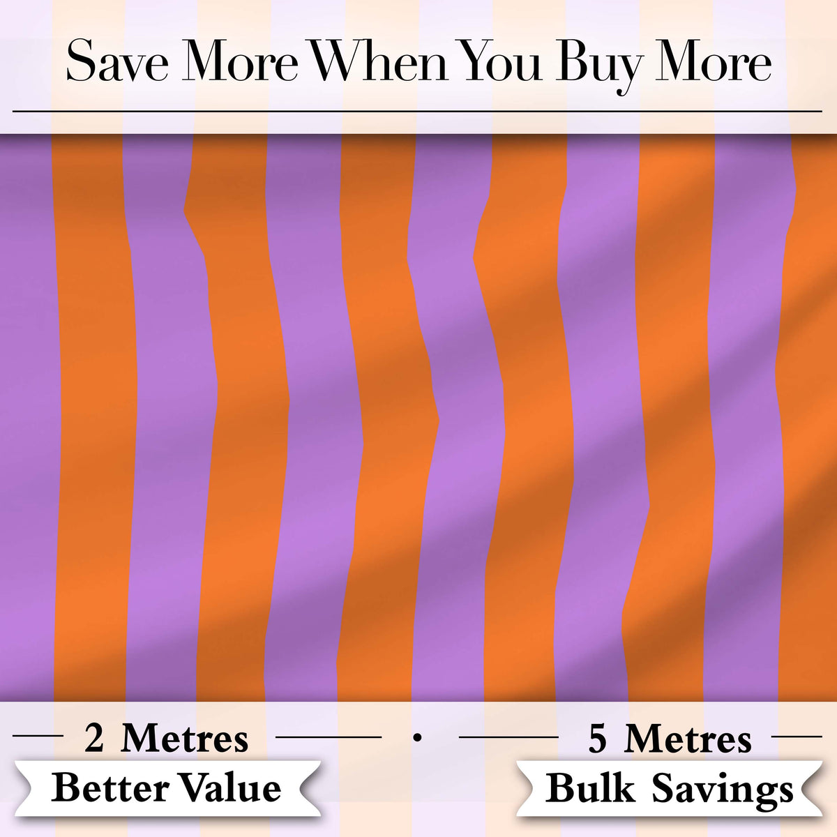 Abstract Wavy Orange and Purple Stripes Modern Seamless Pattern Digital Print Fabric by the Metre UK Sewing Quilting Textile