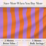 Abstract Wavy Orange and Purple Stripes Modern Seamless Pattern Digital Print Fabric by the Metre UK Sewing Quilting Textile