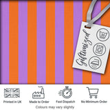 Abstract Wavy Orange and Purple Stripes Modern Seamless Pattern Digital Print Fabric by the Metre UK Sewing Quilting Textile