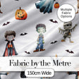 Cute Halloween Zombie Mummy Vampire and Bats Seamless Pattern Digital Print Fabric by the Metre UK Sewing Quilting Textile