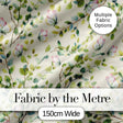 Elegant Watercolor Butterflies and Green Leaves on Soft Cream  Seamless Pattern Digital Print Fabric by the Metre UK Sewing Quilting Textile