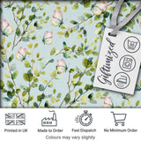 Elegant Watercolor Butterflies and Green Leaves on Light Blue  Seamless Pattern Digital Print Fabric by the Metre UK Sewing Quilting Textile