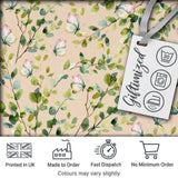 Elegant Watercolor Butterflies and Leaves on Neutral Beige  Seamless Pattern Digital Print Fabric by the Metre UK Sewing Quilting Textile