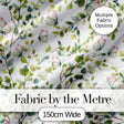 Watercolor Butterflies and Green Leaves on Soft Grey  Seamless Pattern Digital Print Fabric by the Metre UK Sewing Quilting Textile