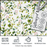 Watercolor Butterflies and Green Leaves on Soft Grey  Seamless Pattern Digital Print Fabric by the Metre UK Sewing Quilting Textile