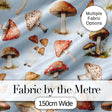 Watercolor Mushrooms Botanical Forest Elements on Soft Blue  Seamless Pattern Digital Print Fabric by the Metre UK Sewing Quilting Textile