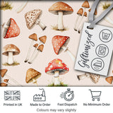 Forest Mushrooms Botanical Elements on Neutral Cream  Seamless Pattern Digital Print Fabric by the Metre UK Sewing Quilting Textile