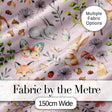 Animals Rabbit Fox Butterfly Floral Elements on Soft Lilac  Seamless Pattern Digital Print Fabric by the Metre UK Sewing Quilting Textile