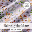Animals Rabbit Butterfly Floral Elements on Neutral Cream  Seamless Pattern Digital Print Fabric by the Metre UK Sewing Quilting Textile