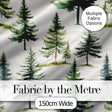 Pine Tree Forest Evergreen Woodland Nature on Light Grey  Seamless Pattern Digital Print Fabric by the Metre UK Sewing Quilting Textile