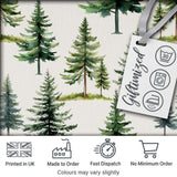 Pine Tree Forest Evergreen Woodland Nature on Light Grey  Seamless Pattern Digital Print Fabric by the Metre UK Sewing Quilting Textile