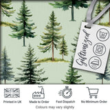 Pine Tree Forest Evergreen Woodland Nature on Sage Green  Seamless Pattern Digital Print Fabric by the Metre UK Sewing Quilting Textile