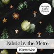 Watercolor Forest Trees Mushrooms Sun Moon Stars Seamless Pattern Digital Print Fabric by the Metre UK Sewing Quilting Textile