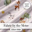 Cute Woodland Deer Fox Squirrel Mushroom Forest Pattern Digital Print Fabric by the Metre UK Sewing Quilting Textile
