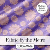 Purple Gradient Daisy Flower Seamless Pattern  Pastel Floral Digital Print Fabric by the Metre UK Sewing Quilting Textile