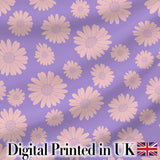 Purple Gradient Daisy Flower Seamless Pattern  Pastel Floral Digital Print Fabric by the Metre UK Sewing Quilting Textile