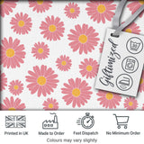 Grey Background Pink Daisy Floral Seamless Pattern Bright Center Flowers Digital Print Fabric by the Metre UK Sewing Quilting Textile