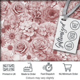 Vintage Monochrome Floral Roses Peonies and Daisies Seamless Pattern Digital Print Fabric by the Metre UK Sewing Quilting Textile